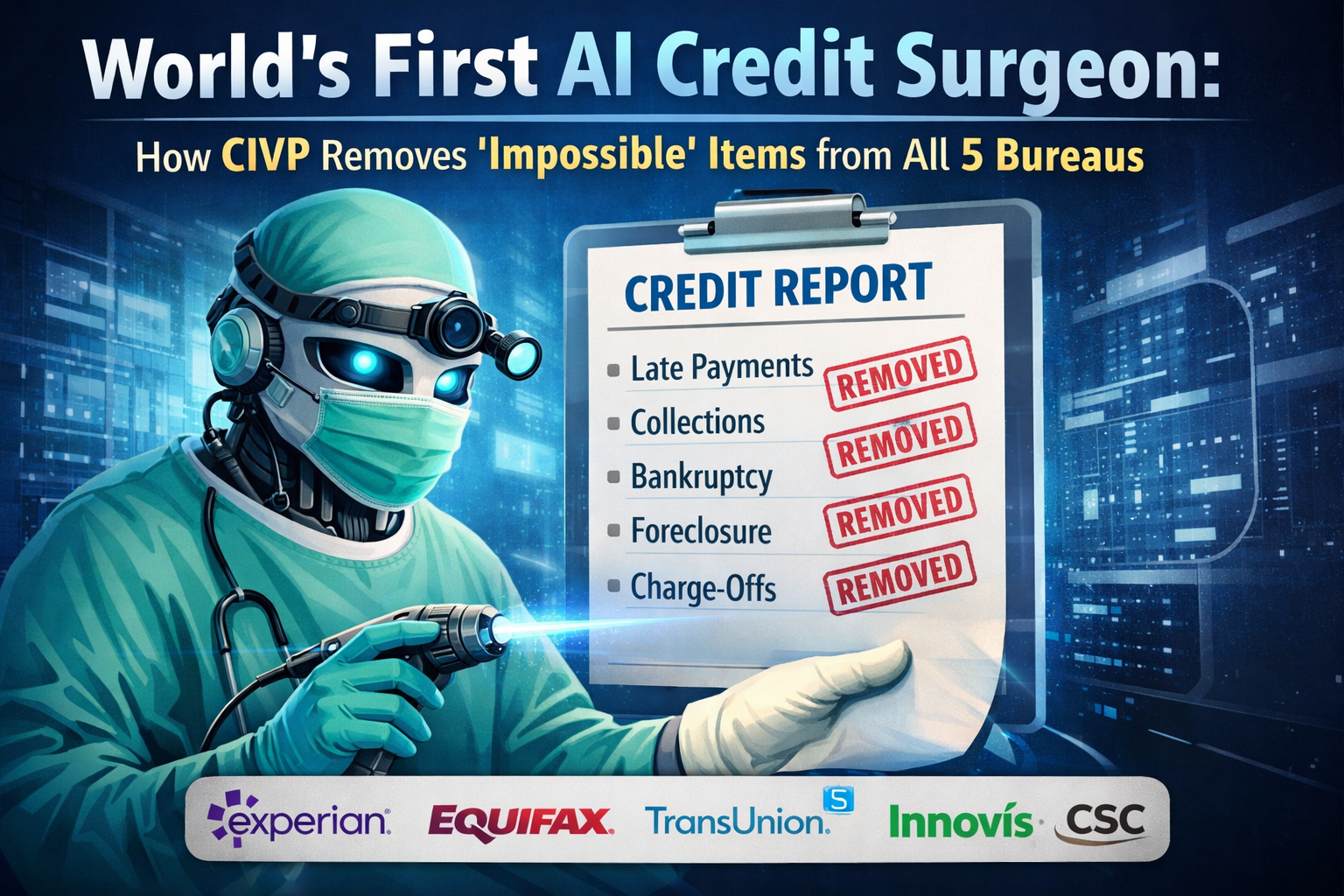 World’s First AI Credit Surgeon: How CIVP Removes ‘Impossible’ Items from All 5 Bureaus